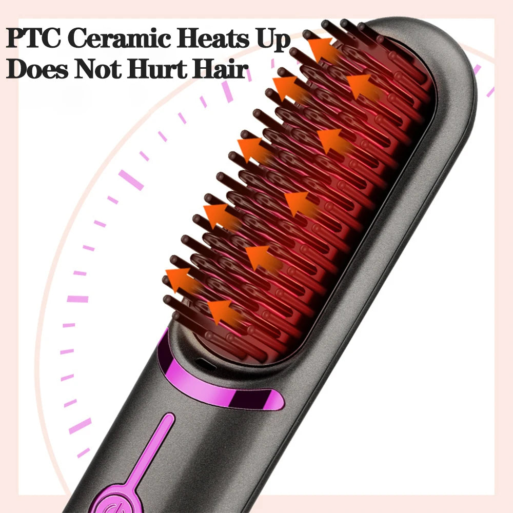 Wireless Hair Straightener Brush