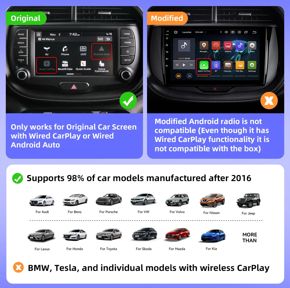 CarAIBOX 2in1 Wireless CarPlay