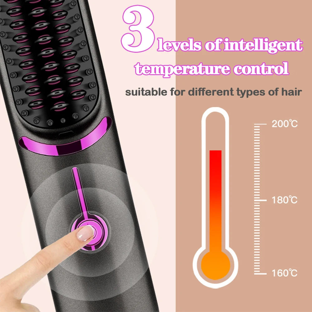 Wireless Hair Straightener Brush