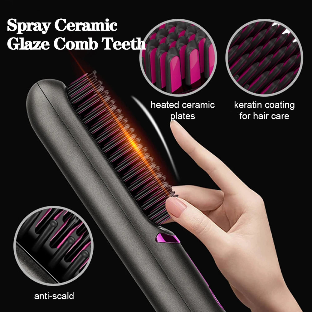 Wireless Hair Straightener Brush