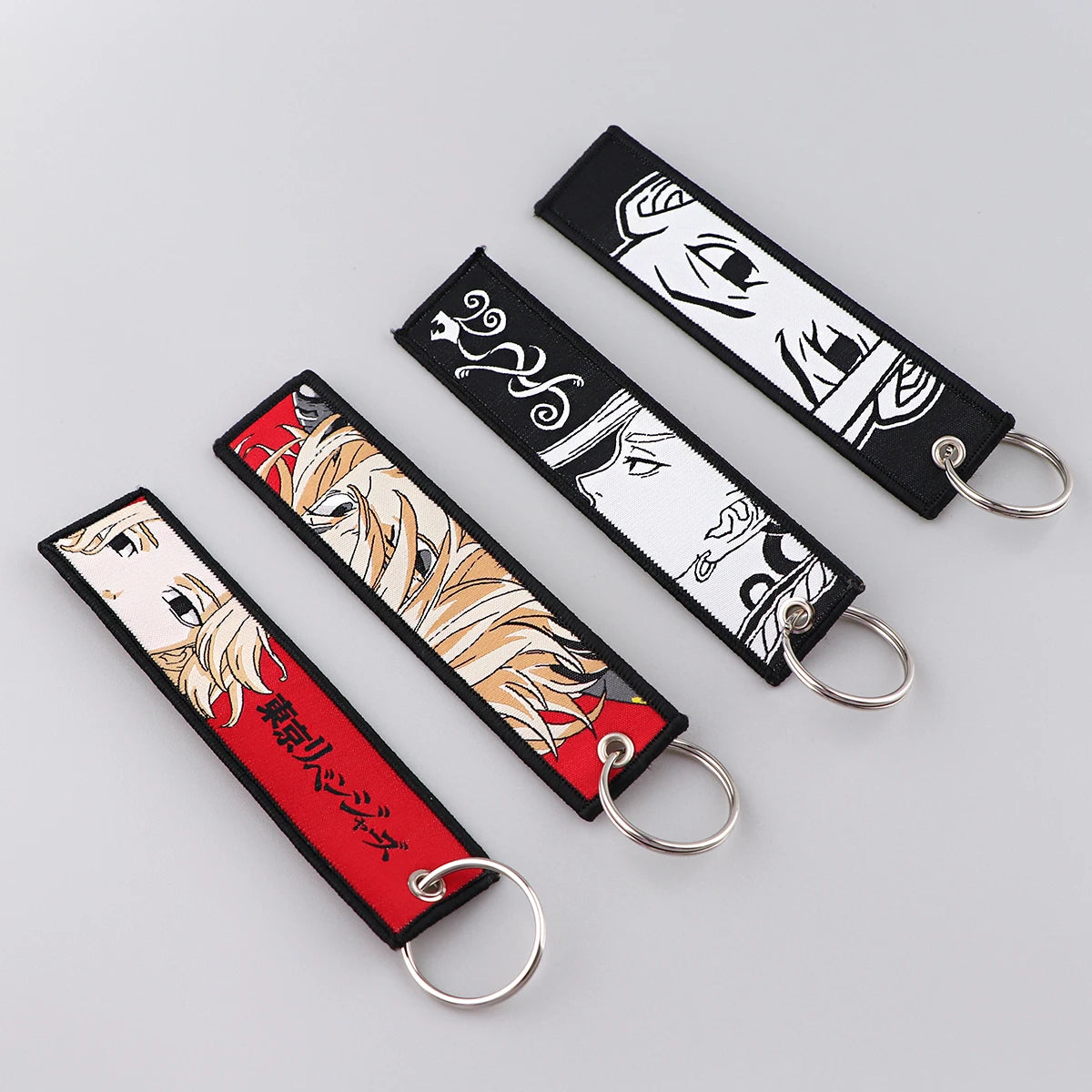 Japanese Anime Embroidery Key Fobs Tag