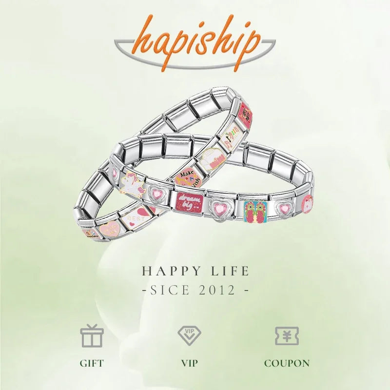 Hapiship Stainless steel Charm Bracelet