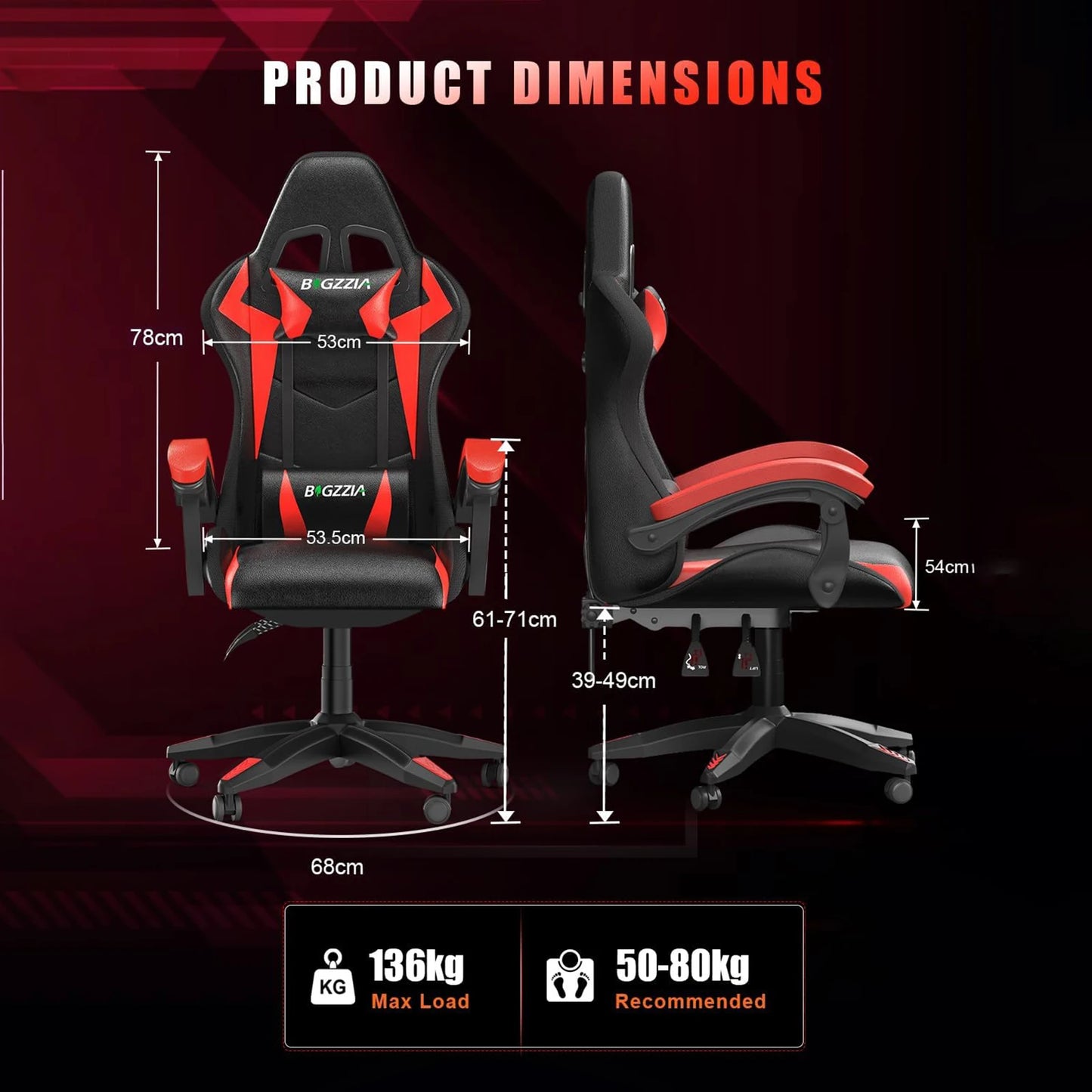 RGB Gaming Chair with LED Lights