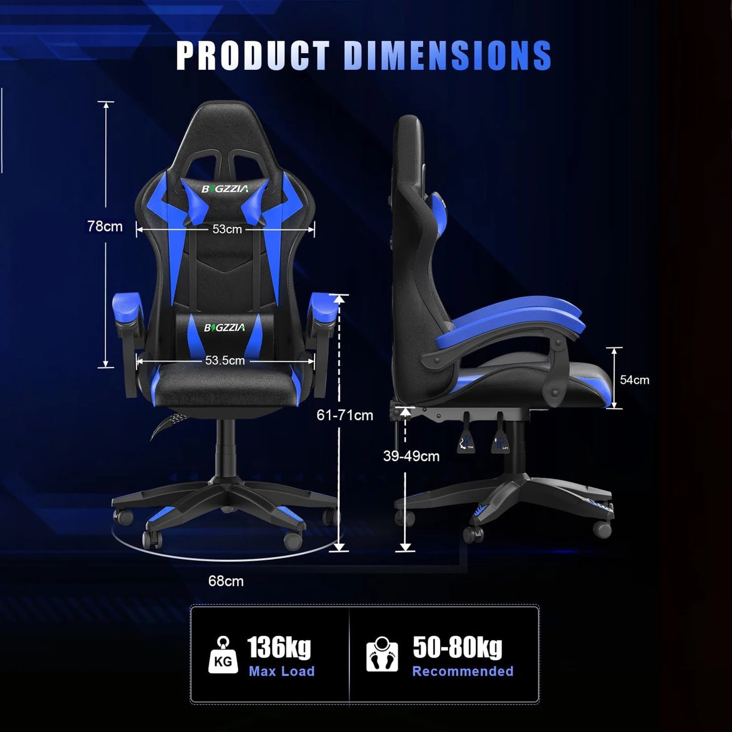 RGB Gaming Chair with LED Lights