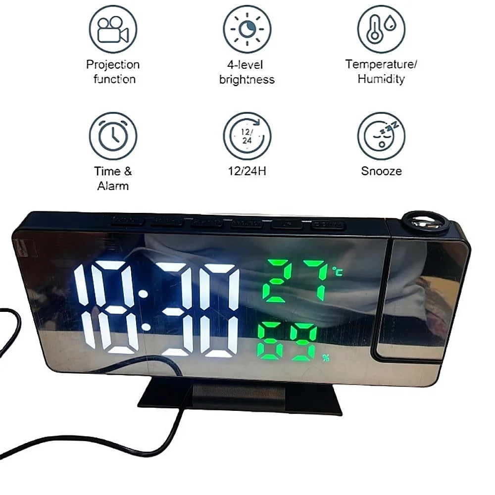 180° Arm Projection Digital Alarm Clock